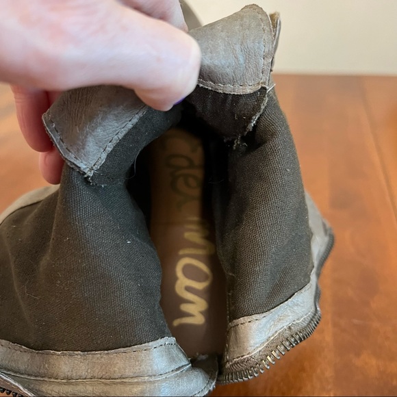 SAM EDELMAN | Olive green suede lace up combat moto style summer back zi… - Picture 10 of 15